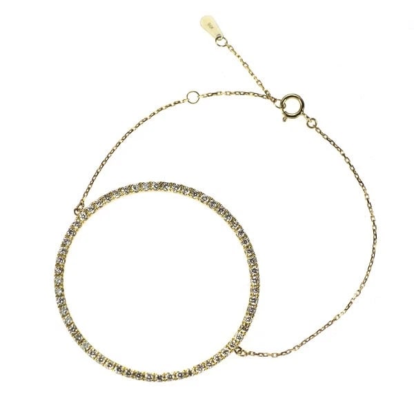 K18YG DIAMOND BRACELET: K18YG diamond bracelet Brand: None Type/Style: bracelets Material: K18YG, Main Stone Natural Color: YG Size: Chain Length 18.5cm Length/Width/Diameter 39.1 Accessories: None Accessories Notice: When