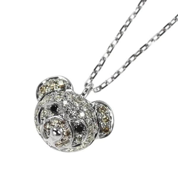 K18WG/ PT850 DIAMOND PENDANT NECKLACE: K18WG/ Pt850 Diamond Pendant Necklace Brand: None Type/Style: pendant necklace Material: K18WG/Pt850, Main Stone Natural Color: WG/None Size: Chain Length: 45cm Accessories: None Accessories Notice: