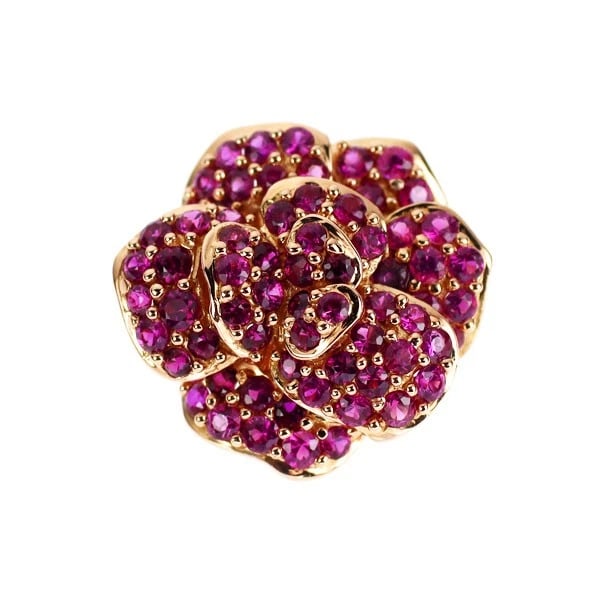 K18PG RUBY PENDANT TOP FLOWER: K18PG ruby pendant top flower Brand: None Type/Style: pendant top Material: K18PG, Main Stone Ruby Color: PG Size: Length/Width/Diameter 13.8 Accessories: None Accessories Notice: When purchasing