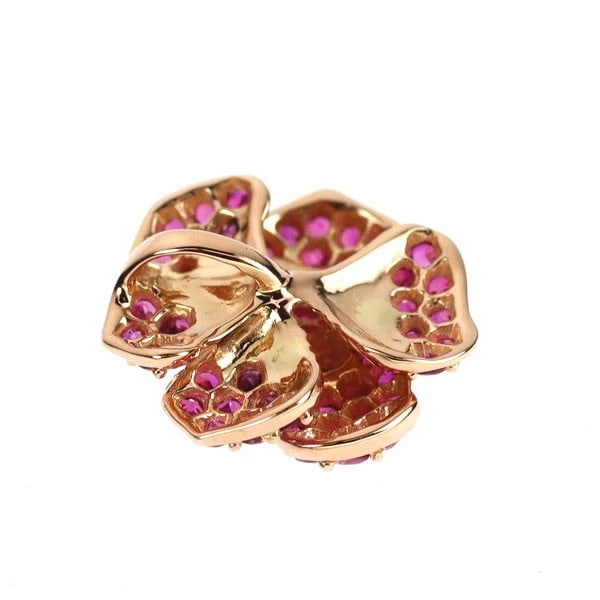 K18PG RUBY PENDANT TOP FLOWER - 2