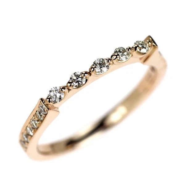 K18PG DIAMOND RING: K18PG diamond ring Brand: None Type/Style: Ring Material: K18PG, Main Stone Natural Color: PG Size: 6.75 - 7 US Accessories: None Accessories Notice: When purchasing pre-owned goods, please refer to