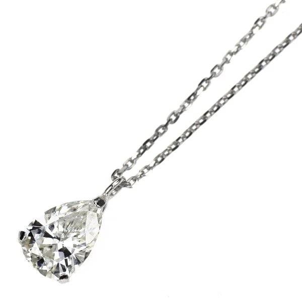 PT900/ PT850 LDH PEAR CUT DIAMOND PENDANT NECKLACE: Pt900/ Pt850 LDH Pear Cut Diamond Pendant Necklace Brand: None Type/Style: pendant necklace Material: Pt900/Pt850, Main Stone Natural Color: Pt Size: Chain Length 40cm Accessories: None Accessories