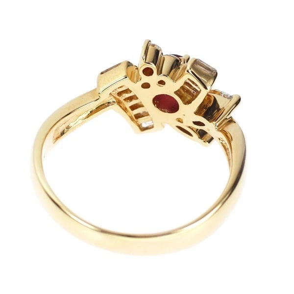 K18YG RUBY DIAMOND RING - 2