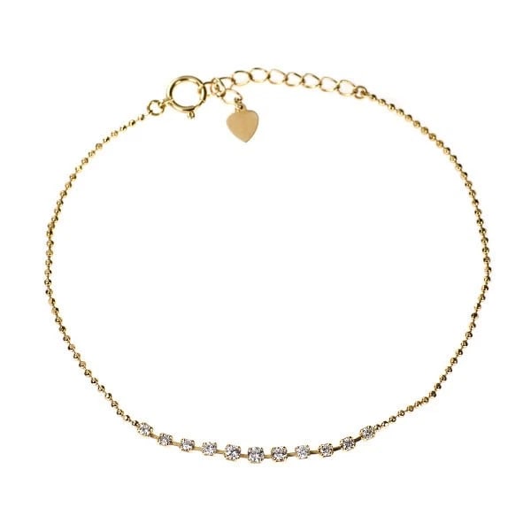 K18YG DIAMOND BRACELET: K18YG diamond bracelet Brand: None Type/Style: bracelets Material: K18YG, Main Stone Natural Color: YG Size: Length/Width/Diameter 2.3 Accessories: None Accessories Notice: When purchasing pre-owned