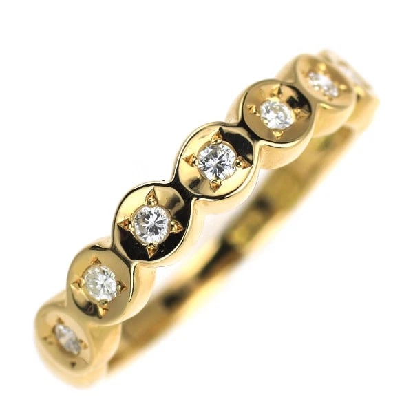 K18YG HALF ETERNITY DIAMOND RING: K18YG Half Eternity Diamond Ring Brand: None Type/Style: Ring Material: K18YG, Main Stone Natural Color: YG Size: 3.75 US Accessories: None Accessories Notice: When purchasing pre-owned goods, please