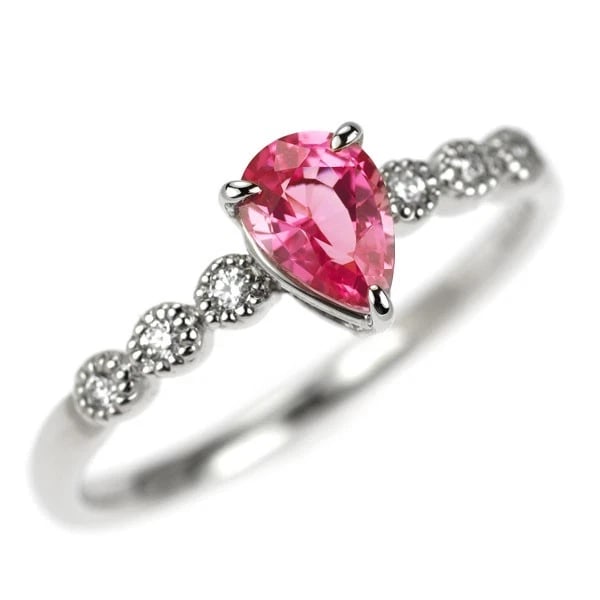 PT900 PINK SPINEL DIAMOND RING: Pt900 pink spinel diamond ring Brand: None Type/Style: Ring Material: Pt900, Main Stone NAtural Color: None Size: 5.25 US Accessories: None Accessories Notice: When purchasing pre-owned goods, please