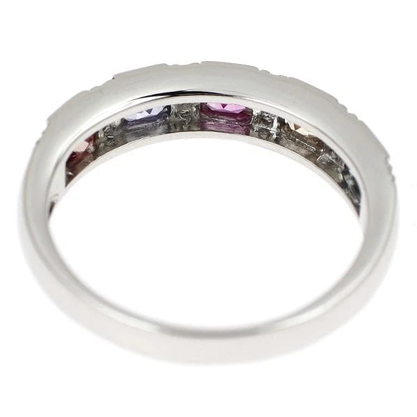 PT900 MULTICOLOR SAPPHIRE DIAMOND RING - 2