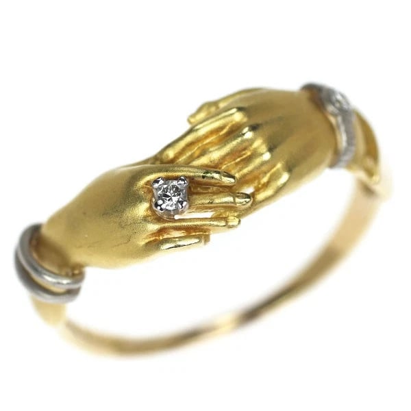 K18YG/ PT900 DIAMOND RING: K18YG/ Pt900 diamond ring Brand: None Type/Style: Ring Material: K18YG, Main Stone Natural Color: YG Size: 7.25 US Accessories: None Accessories Notice: When purchasing pre-owned goods, please refer