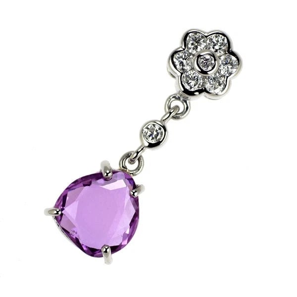 PT900 UNHEATED PURPLE SAPPHIRE DIAMOND PENDANT TOP: Pt900 Unheated Purple Sapphire Diamond Pendant Top Brand: None Type/Style: pendant top Material: Pt900, Main Stone Sapphire Color: None Size: Length/Width/Diameter 22.5 Accessories: None Accessories