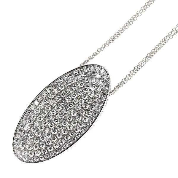 K18WG DIAMOND PENDANT NECKLACE: K18WG Diamond Pendant Necklace Brand: None Type/Style: pendant necklace Material: K18WG, Main Stone Natural Color: WG Size: Chain Length 44cm Accessories: None Accessories Notice: When purchasing