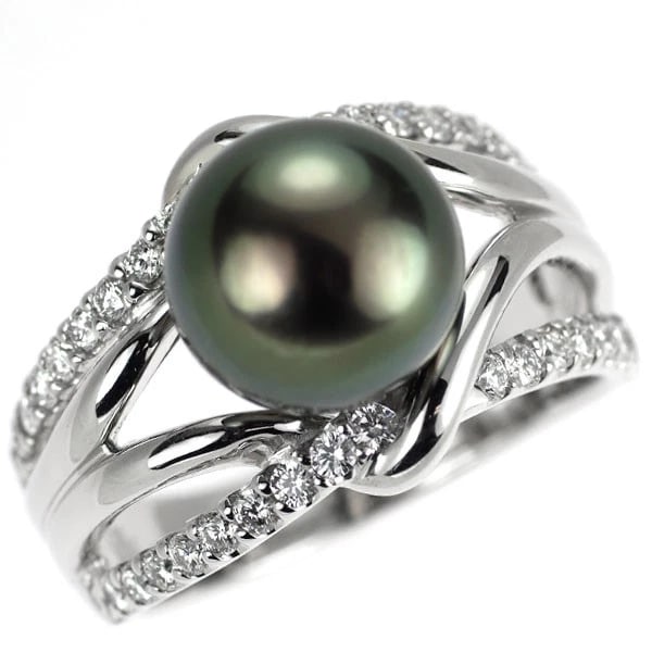KINOSHITA PEARL K18WG BLACK PEARL DIAMOND RING: Kinoshita Pearl K18WG Black Pearl Diamond Ring Brand: None Type/Style: Ring Material: K18WG, Main Stone Natural Color: WG Size: 7.5 US Accessories: None Accessories Notice: When purchasing pre-owned