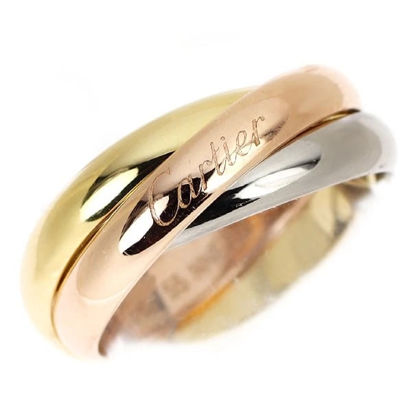 CARTIER K18YG/WG/PG RING TRINITY CLASSIC NO. 55: Cartier K18YG/WG/PG Ring Trinity Classic No. 55 Brand: Cartier Type/Style: Ring Material: K18YG/WG/PG, Color: YG/WG/PG Size: 7.25 US Accessories: None Accessories Notice: When purchasing pre-owned