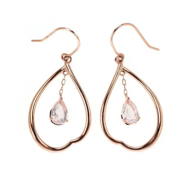4? K10PG ROSE QUARTZ EARRINGS: 4? K10PG Rose Quartz Earrings Brand: 4? Type/Style: piercing Material: K18PG, Color: PG Size: Length/Width/Diameter 31.6 Accessories: None Accessories Notice: When purchasing pre-owned goods, please