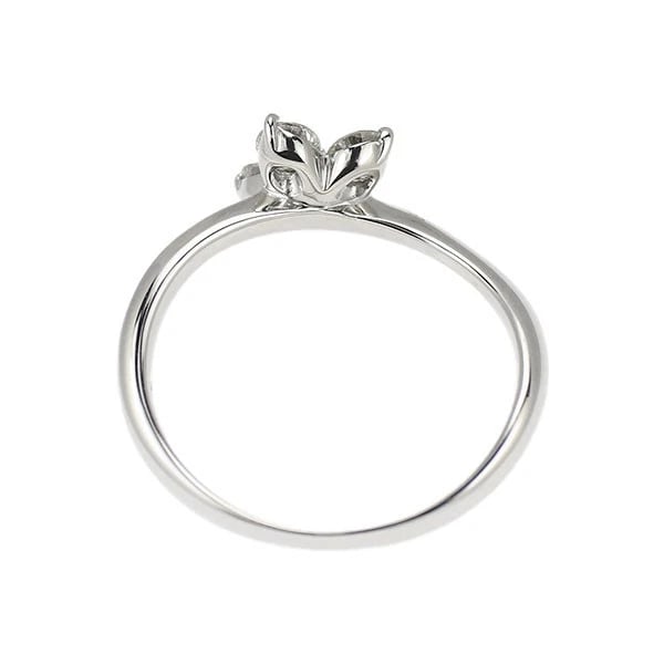 K18WG FLOWER DIAMOND RING - 2