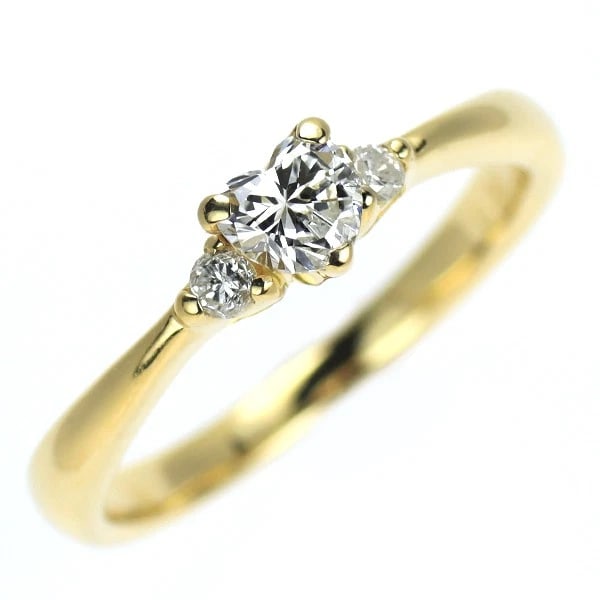 K18YG HEART SHAPE DIAMOND RING: K18YG Heart Shape Diamond Ring Brand: None Type/Style: Ring Material: K18YG, Main Stone Natural Color: YG Size: 5.5 - 5.75 US Accessories: None Accessories Notice: When purchasing pre-owned goods,