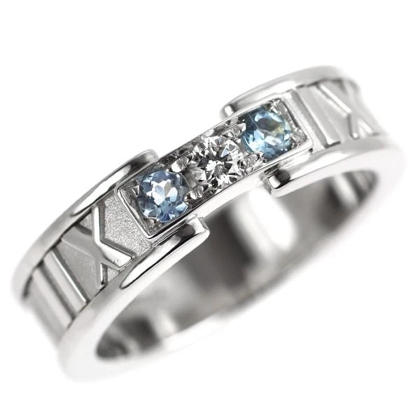 TIFFANY & CO K18WG AQUAMARINE DIAMOND RING: Tiffany & Co K18WG Aquamarine Diamond Ring Brand: Tiffany Type/Style: Ring Material: K18WG, Main Stone Natural Color: None Size: 5.25 US Accessories: None Accessories Notice: When purchasing