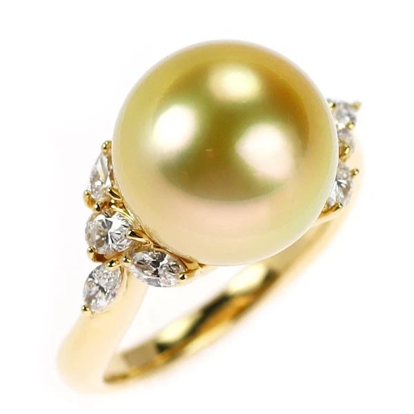 K18YG GOLDEN PEARL DIAMOND RING DIAMETER: K18YG Golden Pearl Diamond Ring Diameter Brand: None Type/Style: Ring Material: K18YG, Main Stone Pearl Color: YG Size: 5.5 - 5.75 US Accessories: None Accessories Notice: When purchasing pre-owned