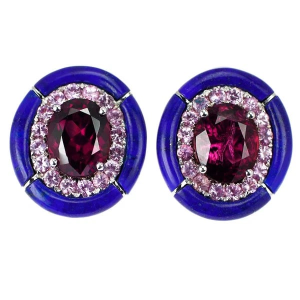 K18WG RHODOLITE GARNET PINK SAPPHIRE: K18WG Rhodolite Garnet Pink Sapphire Brand: None Type/Style: piercing Material: K18WG, Color: WG Size: Length/Width/Diameter 19.3 Accessories: None Accessories Notice: When purchasing pre-owned