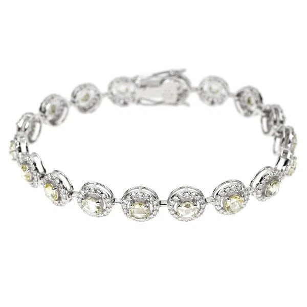 K18WG ROSE CUT DIAMOND BRACELET: K18WG Rose Cut Diamond Bracelet Brand: None Type/Style: bracelets Material: K18WG, Main Stone Rose Cut\Natural Color: WG Size: Chain Length 18cm Length/Width/Diameter 8.7 Accessories: None