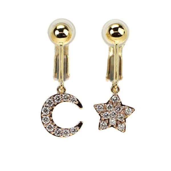 K18YG/PG DIAMOND EARRINGS: K18YG/PG diamond earrings Brand: None Type/Style: earring Material: K18YG /K18PG, Main Stone Natural Color: YG/PG Size: Length/Width/Diameter 20.8 Accessories: None Accessories Notice: When