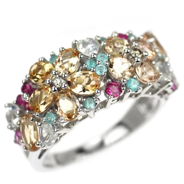 K18WG IMPERIAL TOPAZ COLOR STONE DIAMOND RING: K18WG Imperial Topaz Color Stone Diamond Ring Brand: None Type/Style: Ring Material: K18WG, Main Stone Imperial\Natural Color: WG Size: 7.25 US Accessories: None Accessories Notice: When purchasing