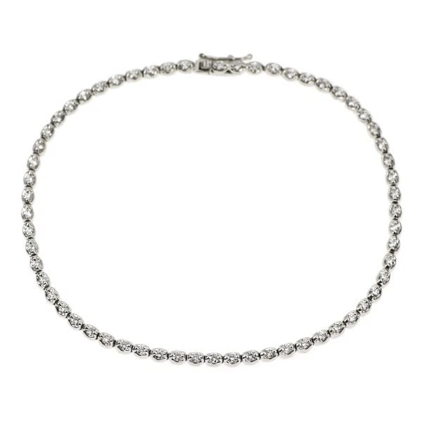 K18WG DIAMOND TENNIS BRACELET: K18WG diamond tennis bracelet Brand: None Type/Style: bracelets Material: K18WG, Main Stone Natural Color: WG Size: Chain Length 18.5cm Length/Width/Diameter 2.3 Accessories: None Accessories Notice: