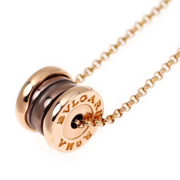 BVLGARI BRONZE CERAMIC/ K18PG PENDANT NECKLACE: Bvlgari Bronze Ceramic/ K18PG Pendant Necklace Brand: Bvlgari Type/Style: pendant necklace Material: K18PG, Color: PG Size: Chain Length 44cm Accessories: None Accessories Notice: When purchasing