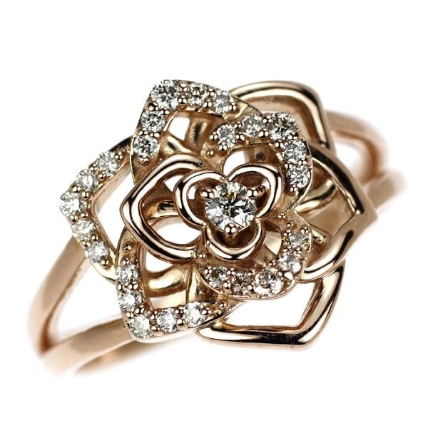 K18PG FLOWER DIAMOND RING AP: K18PG flower diamond ring AP Brand: None Type/Style: Ring Material: K18PG, Main Stone Natural Color: PG Size: 4.75 - 5 US Accessories: None Accessories Notice: When purchasing pre-owned goods, please