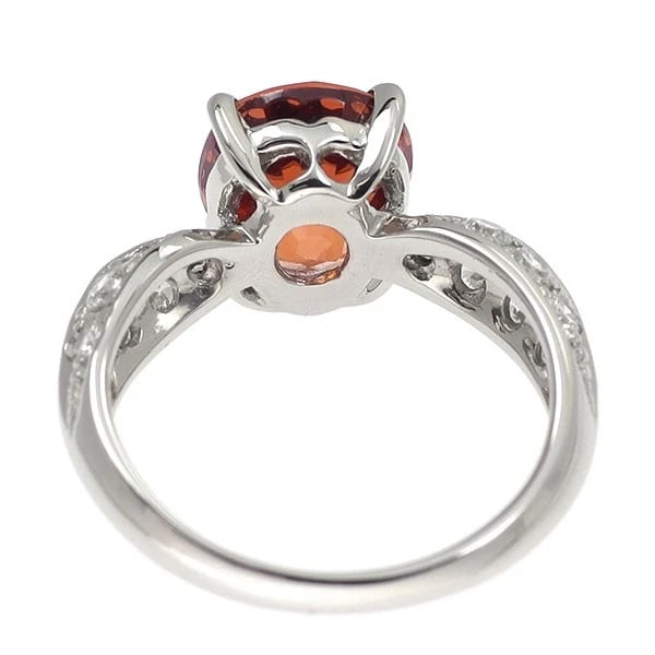 PT900 GARNET DIAMOND RING - 2