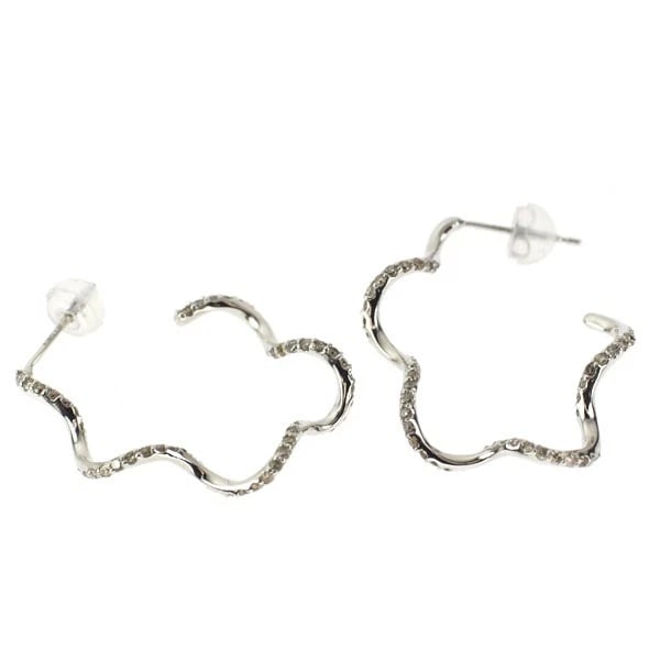 K18WG DIAMOND EARRING - 2