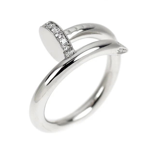 CARTIER K18WG DIAMOND RING: Cartier K18WG Diamond Ring Brand: Cartier Type/Style: Ring Material: K18WG, Main Stone Natural Color: WG Size: 4 US Accessories: None Accessories Notice: When purchasing pre-owned goods, p