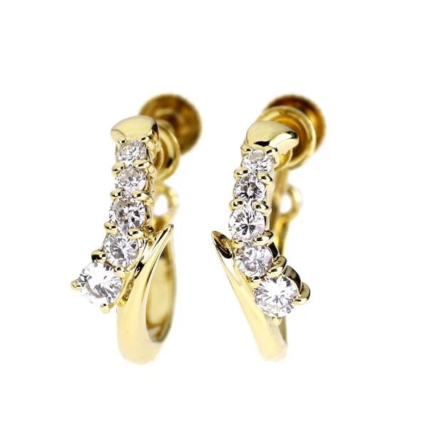 K18YG DIAMOND EARRINGS: K18YG DIAMOND EARRINGS Brand: None Type/Style: earring Material: K18YG, Main Stone Natural Color: YG Size: Length/Width/Diameter 15.2 Accessories: None Accessories Notice: When purchasing pre-owned