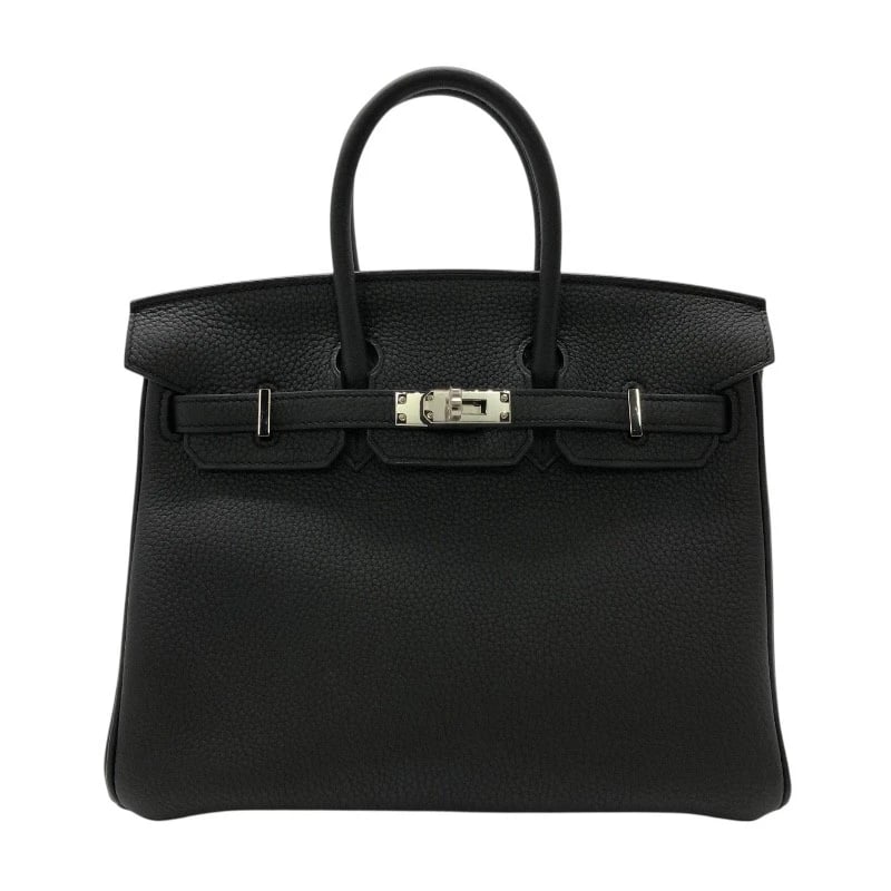 HERMES BIRKIN 25 HANDBAG: HERMES Birkin 25 Handbag Brand: HERMES Type/Style: Handbag Material: Togo Color: Black xSilverHardware Size: W9.8 x H7.1x D5.1inch Accessories: None Accessories Notice: When purchasing pre