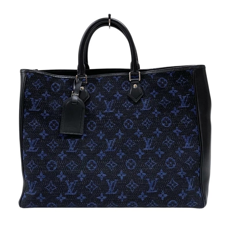 LOUIS VUITTON GRAN SAC TOTE BAG: LOUIS VUITTON Gran Sac Tote Bag Brand: LOUIS VUITTON Type/Style: Tote Bag Material: Jacquard / leather Color: Black SilverHardware Size: W16.9 x H12.6x D5.1inch Accessories: None Accessori