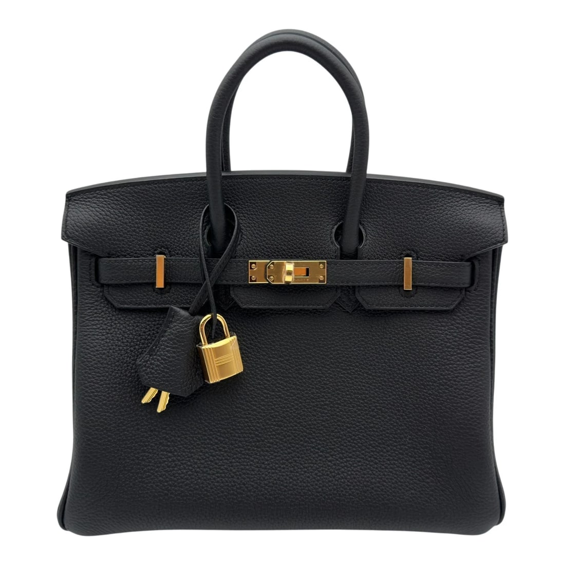 HERMES BIRKIN 25 HANDBAG: HERMES Birkin 25 Handbag Brand: HERMES Type/Style: Handbag Material: Togo Color: Black Gold Hardware Size: W9.8 x H7.9x D5.1inch Accessories: None Accessories Notice: When purchasing pre-o
