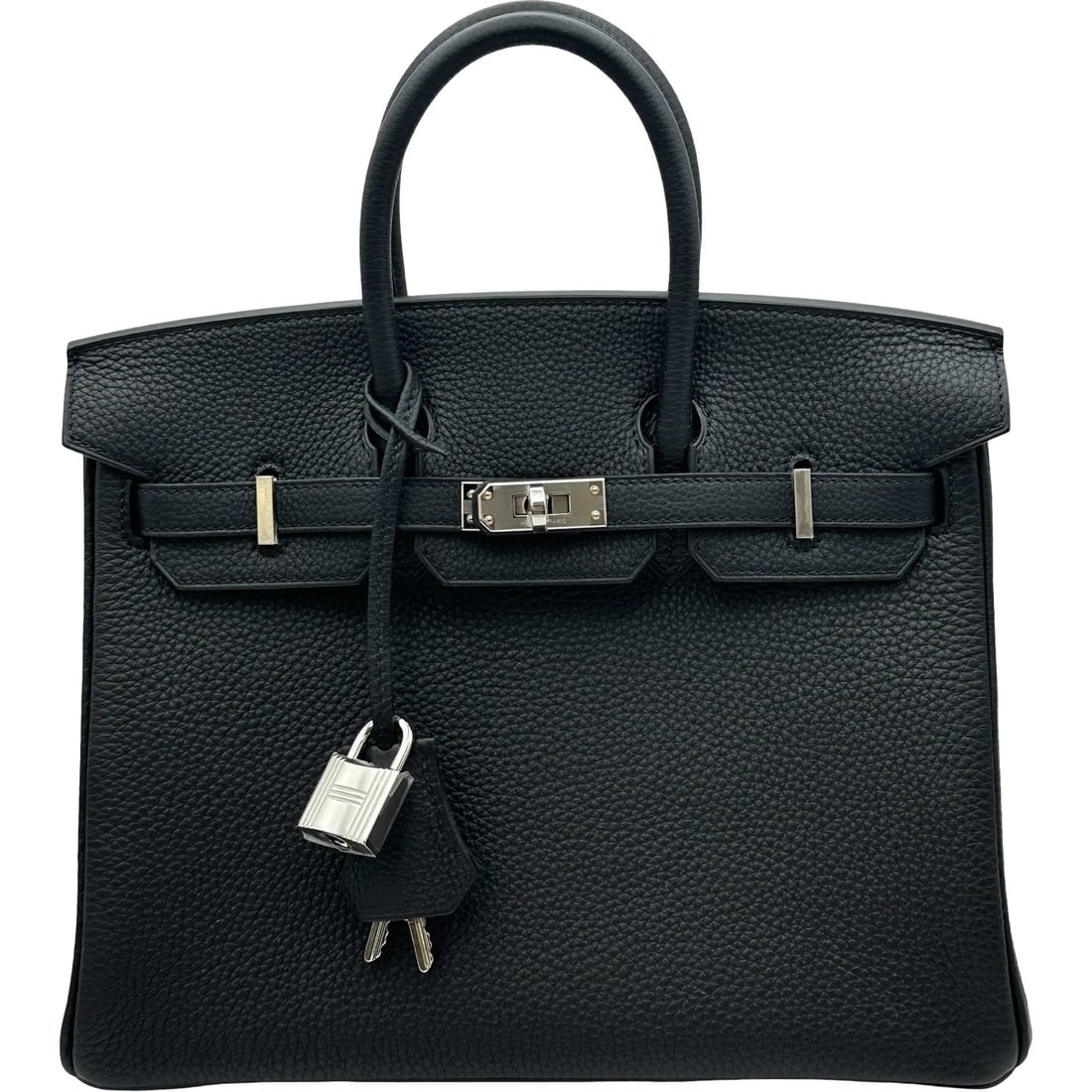 HERMES BIRKIN 25 HANDBAG: HERMES Birkin 25 Handbag Brand: HERMES Type/Style: Handbag Material: Togo Color: Black SilverHardware Size: W9.6 x H8.1x D4.9inch Accessories: None Accessories Notice: When purchasing pre-