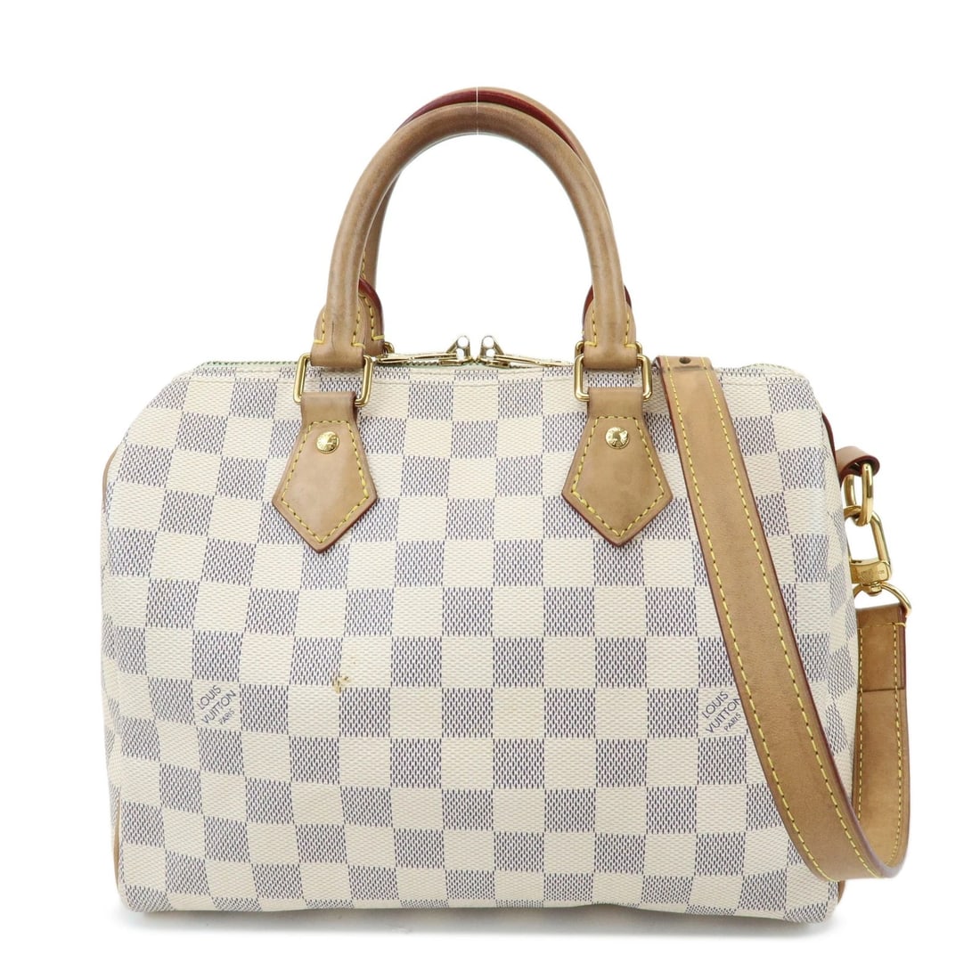 LOUIS VUITTON DAMIER AZUR SPEEDY BANDOULIERE 25 BOSTON BAG: Louis Vuitton Damier Azur Speedy Bandouliere 25 Boston Bag Brand: Louis Vuitton Type/Style: Boston Bag Material: Damier Canvas , Nume Leather Color: Damier Azur Size: W25cm(9.84inch)H19cm(7.48inch)D15