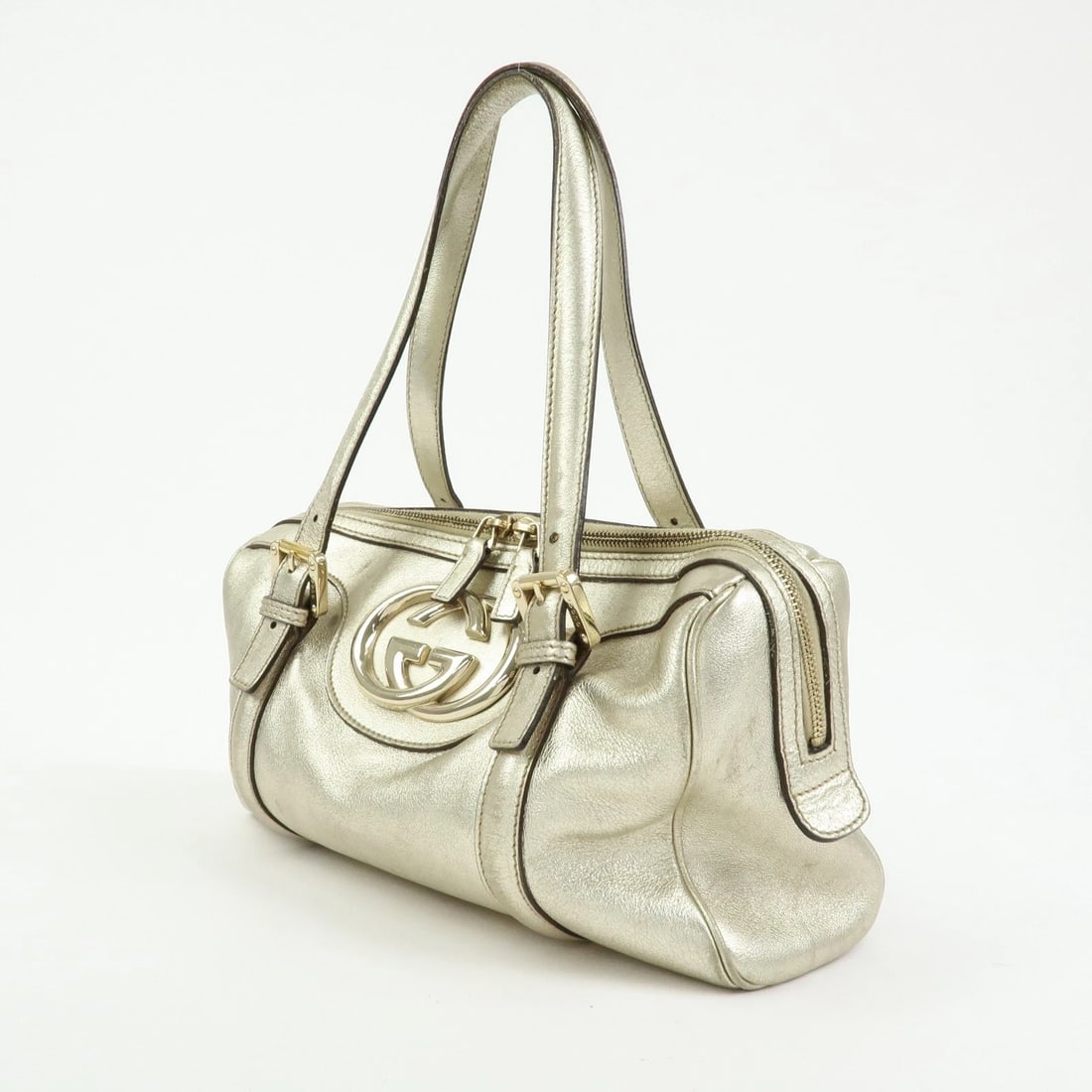 GUCCI INTERLOCKING G LEATHER MINI BOSTON BAG - 3