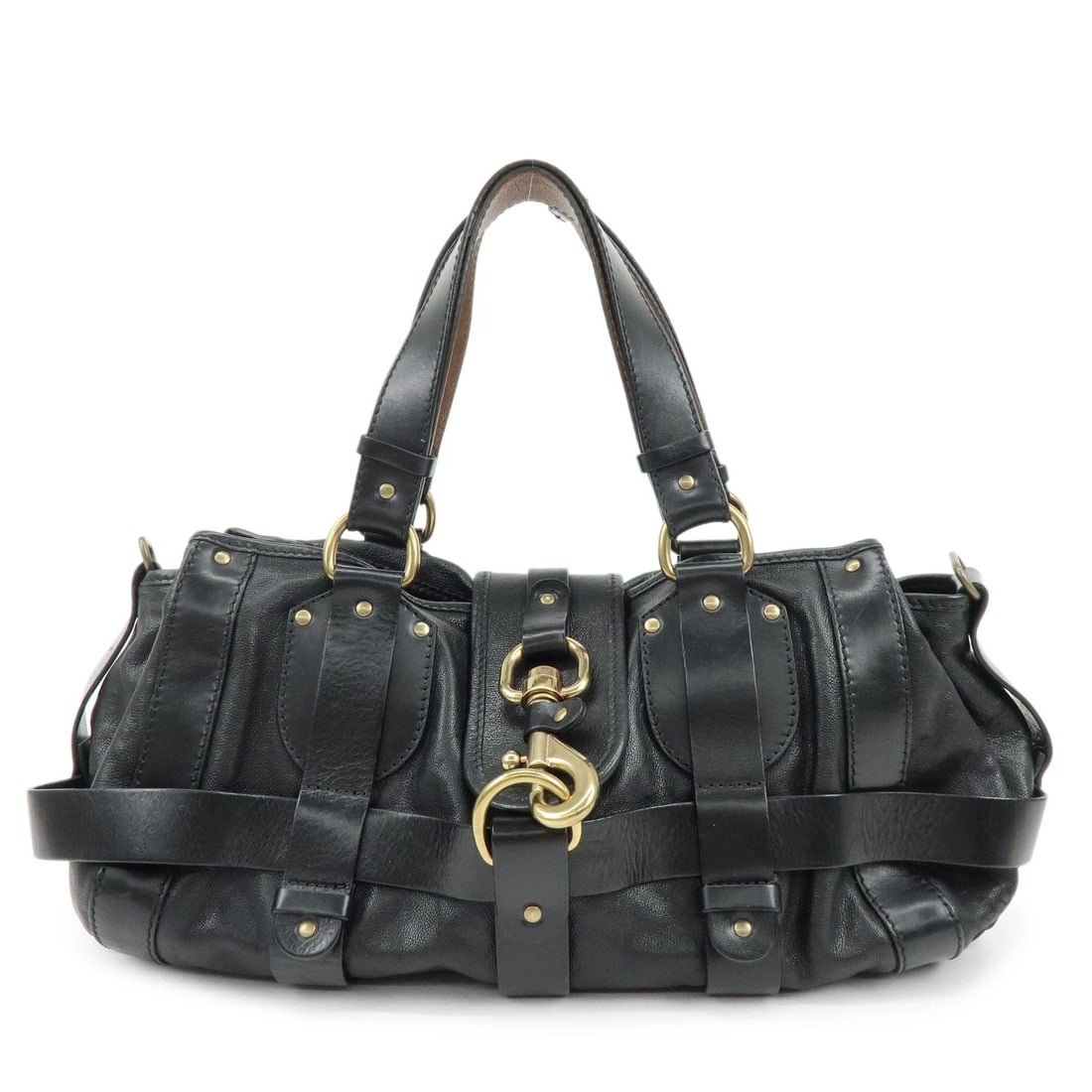 CHLOE KERALA LEATHER SHOULDER BAG HAND BAG SATCHEL BAG: Chloe Kerala Leather Shoulder Bag Hand Bag Satchel Bag Brand: Chloe Type/Style: Shoulder Bag Material: Leather Color: Black Size: W32cm(12.60inch)H20cm(7.87inch)D18cm(7.09inch) Accessories: None <
