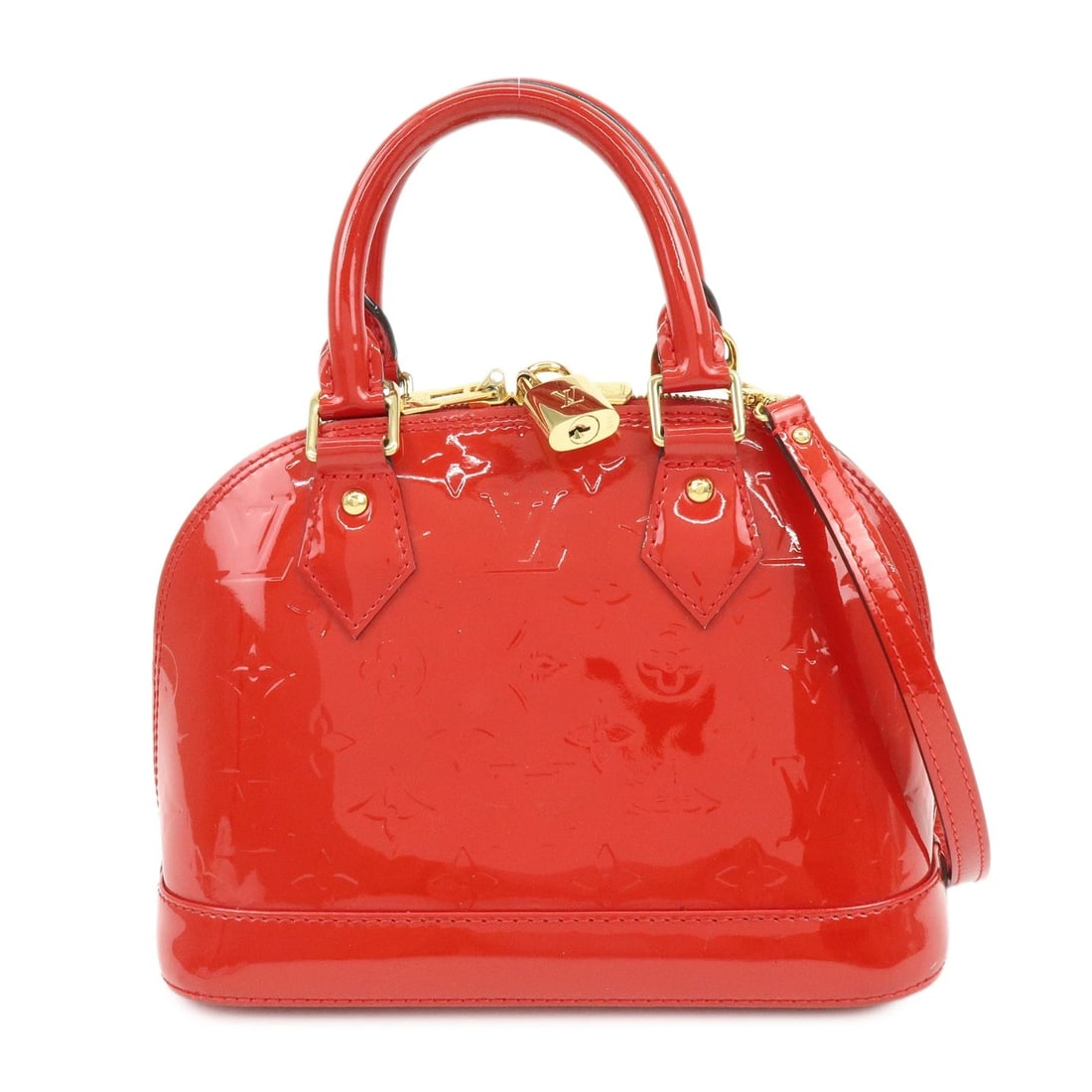 LOUIS VUITTON MONOGRAM VERNIS ALMA BB 2WAY HAND BAG: Louis Vuitton Monogram Vernis Alma BB 2Way Hand Bag Brand: Louis Vuitton Type/Style: Hand Bag Material: Vernis Leather Color: Cerise Size: W?23.5cm(9.25inch)H?17.5cm(6.89inch)D?11.5cm(4.53inch) Ac