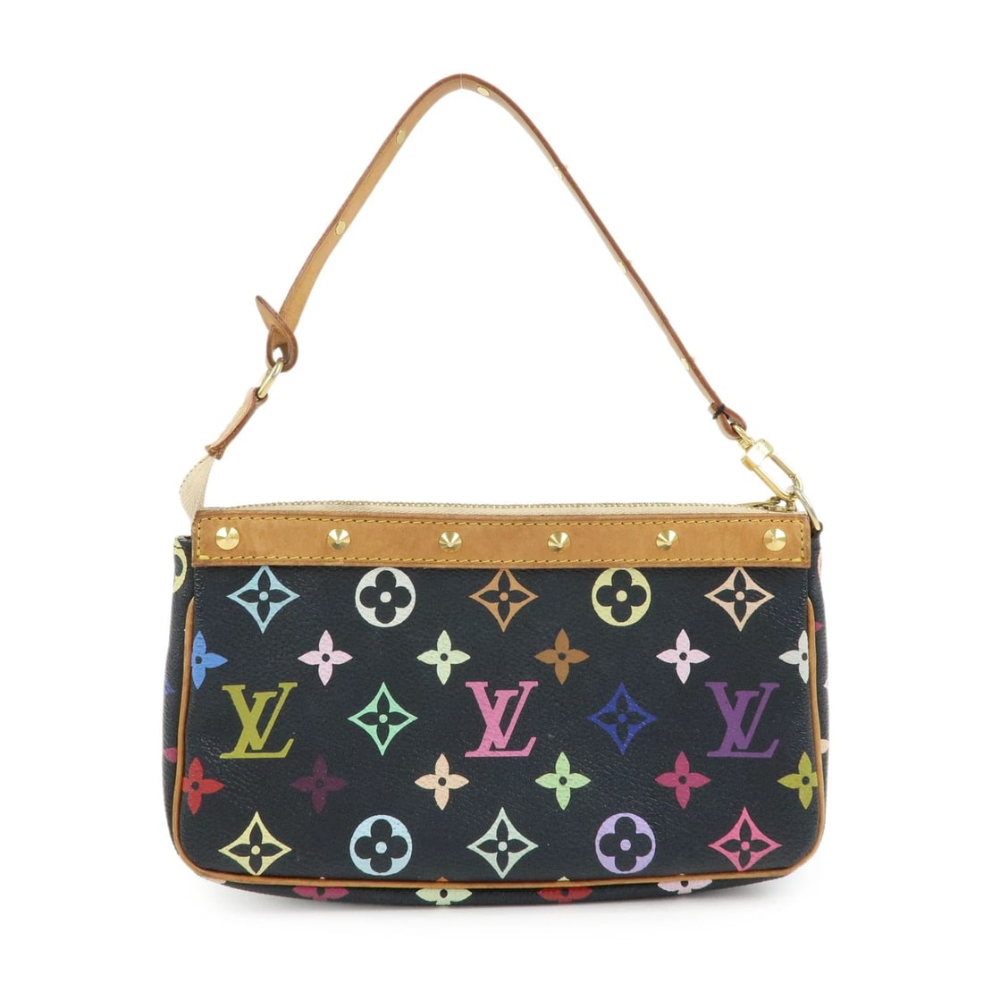 LOUIS VUITTON MONOGRAM MULTICOLOR POCHETTE ACCESSOIRES NOIR: Louis Vuitton Monogram Multicolor Pochette Accessoires Noir Brand: Louis Vuitton Type/Style: hand bag Material: Monogram Canvas, Nume Leather Color: Noir Size: W:22cm(8.66inch)H:13cm(5.12inch)D:3cm(1.