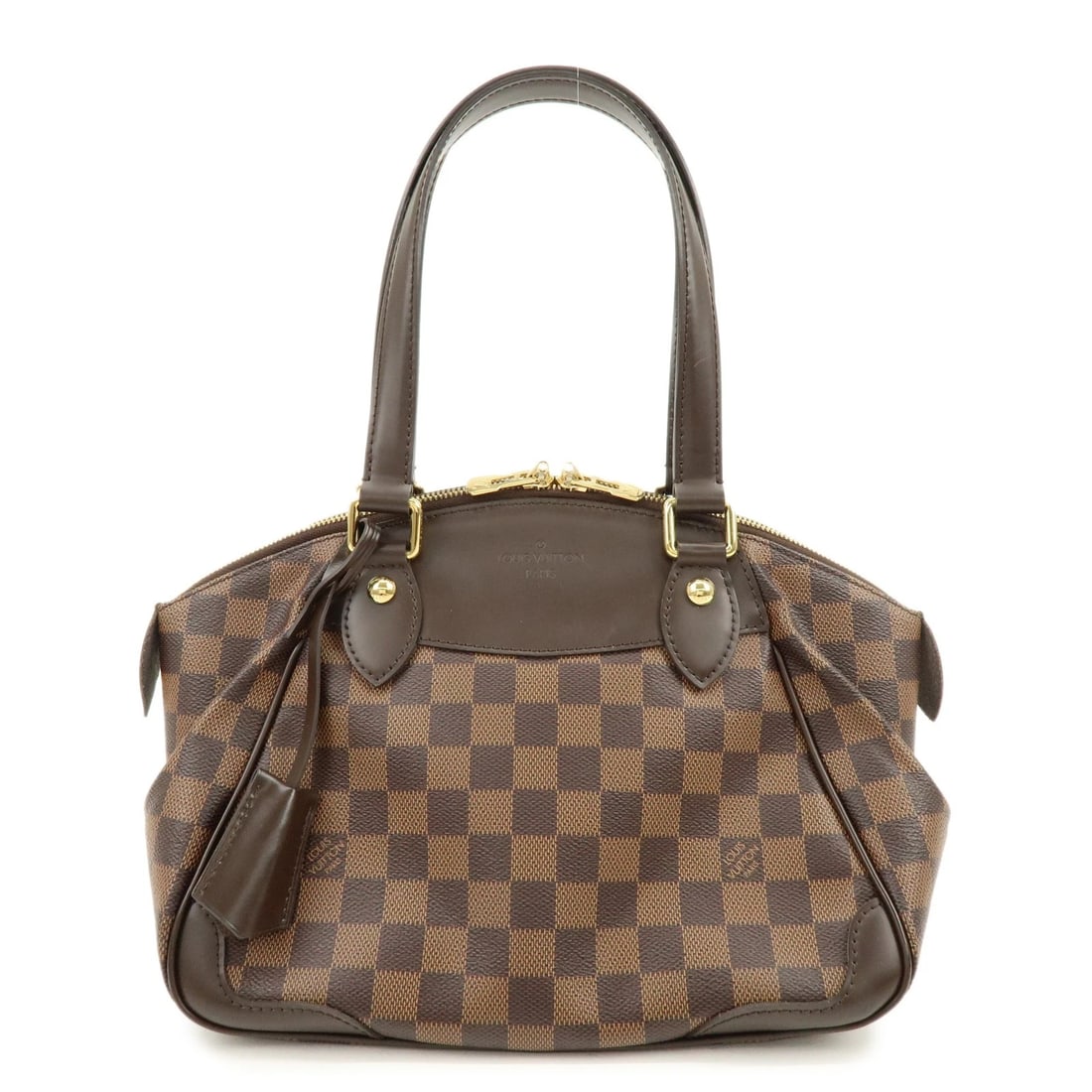 LOUIS VUITTON DAMIER EBENE VERONA PM HAND BAG: Louis Vuitton Damier Ebene Verona PM Hand Bag Brand: Louis Vuitton Type/Style: Hand Bag Material: Damier Canvas , Leather Color: Ebene Size: W33cm(12.99inch)H21cm(8.27inch)D15cm(5.91inch) Accessor