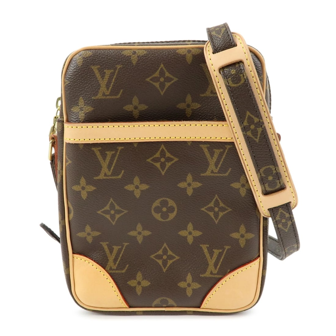LOUIS VUITTON MONOGRAM DANUBE SHOULDER BAG CROSSBODY BAG: Louis Vuitton Monogram Danube Shoulder Bag Crossbody Bag Brand: Louis Vuitton Type/Style: Crossbody Bag Material: Monogram Canvas , Nume Leather Color: Monogram Size: W15cm(5.91inch)H20cm(7.87inch)D4c