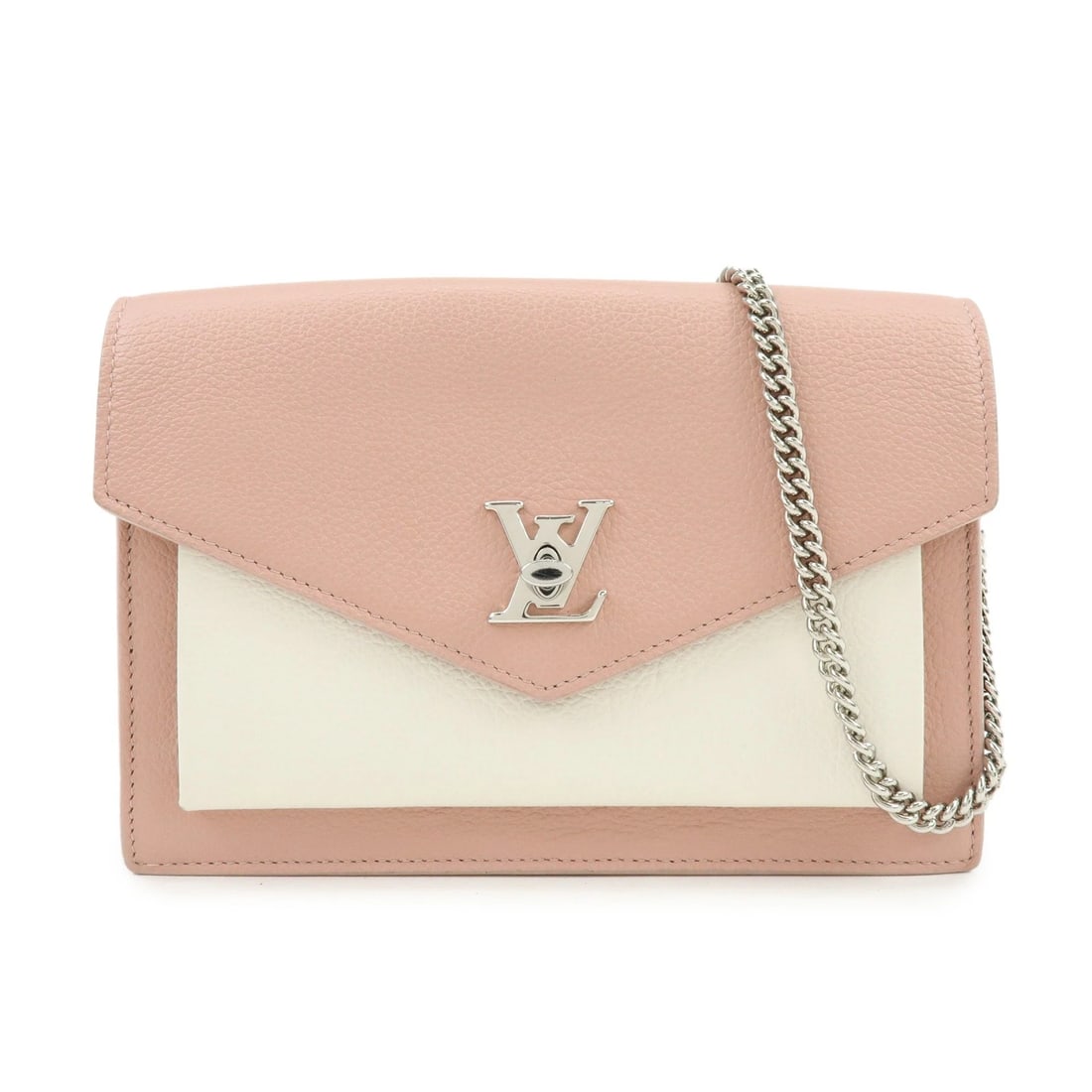 LOUIS VUITTON POCHETTE LOCKME LEATHER CHAIN SHOULDER BAG: Louis Vuitton Pochette Lockme Leather Chain Shoulder Bag Brand: louis vuitton Type/Style: Shoulder Bag Material: Calf Leather Color: Rose Valley Size: W19cm(7.48inch)H13.5cm(5.31inch)D3.5cm(1.38inch) 