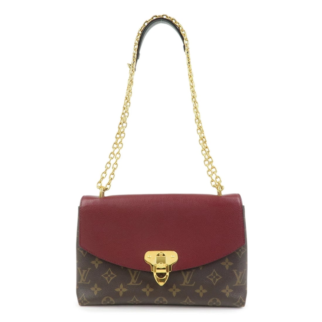 LOUIS VUITTON MONOGRAM SAINT PLACIDE CANVAS SHOULDER BAG: Louis Vuitton Monogram Saint Placide Canvas Shoulder Bag Brand: Louis Vuitton Type/Style: Shoulder Bag Material: Monogram Canvas , Taurillon Leather Color: Monogram , Bordeaux Size: W27cm(10.63inch)H1