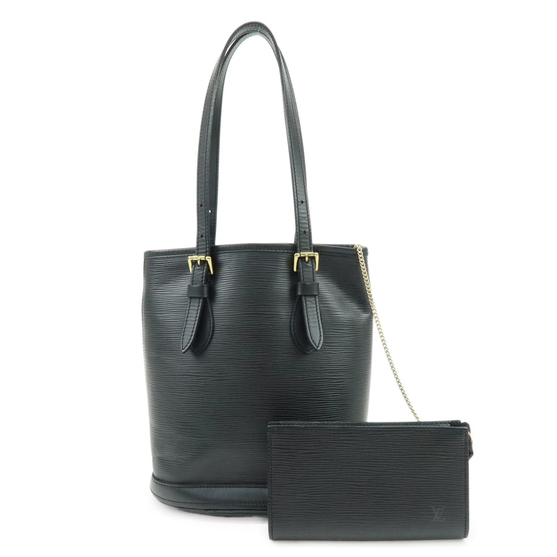 LOUIS VUITTON EPI PETIT BUCKET PM SHOULDER BAG: Louis Vuitton Epi Petit Bucket PM Shoulder Bag Brand: louis vuitton Type/Style: Shoulder Bag Material: Epi leather Color: Noir Size: W28cm(11.02inch)H26cm(10.24inch)D15cm(5.91inch) Accessories: No