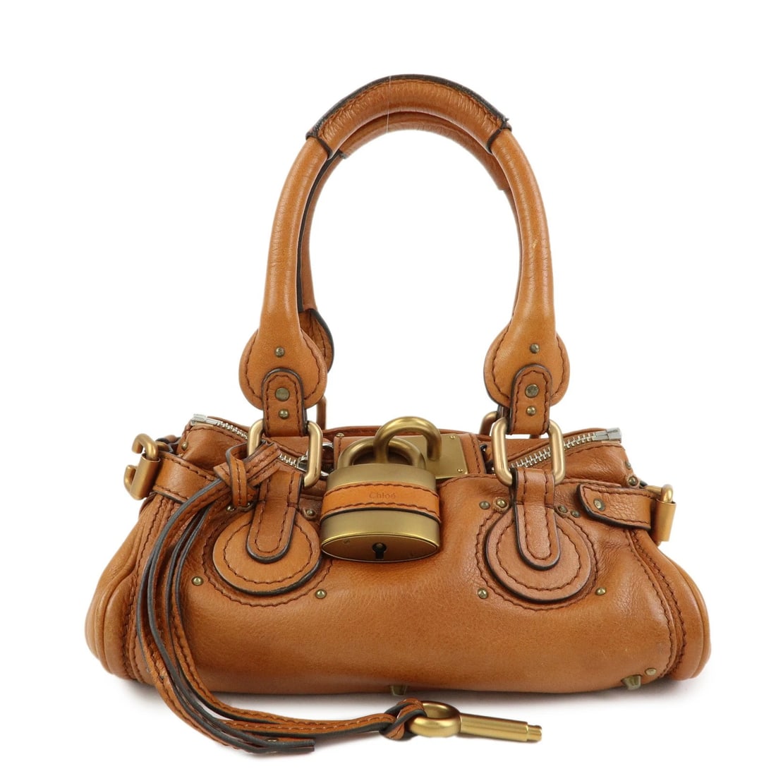 CHLOE PADDINGTON LEATHER MINI HAND BAG BOSTON BAG: Chloe Paddington Leather Mini Hand Bag Boston Bag Brand: Chloe Type/Style: Hand Bag Material: Leather Color: Brown Size: W27cm(10.63inch)H13cm(5.12inch)?13cm(5.12inch) Accessories: None Accessories