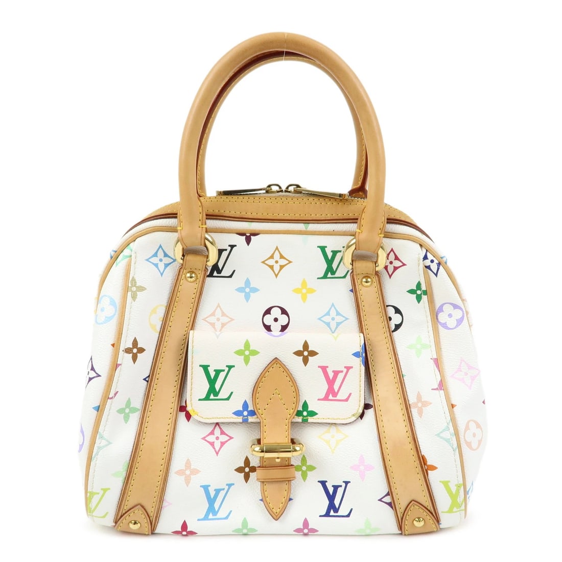 LOUIS VUITTON MONOGRAM MULTICOLOR PRISCILLA HAND BAG: Louis Vuitton Monogram Multicolor Priscilla Hand Bag Brand: Louis Vuitton Type/Style: Hand Bag Material: Monogram Canvas , Nume Leather Color: Blanc Size: W24cm(9.45inch)H20cm(7.87inch)D16cm(6.30inch)