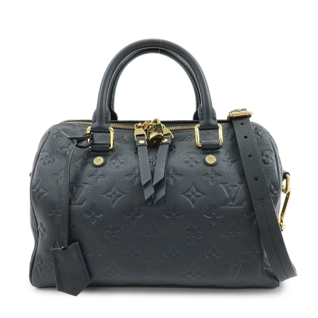 LOUIS VUITTON MONOGRAM EMPREINTE SPEEDY BANDOULIERE: Louis Vuitton Monogram Empreinte Speedy Bandouliere Brand: Louis Vuitton Type/Style: hand bag Material: Empreinte Leather Color: Infini Size: W?27cm(10.63inch)H?18cm(7.09inch)D?15cm(5.91inch) Acces