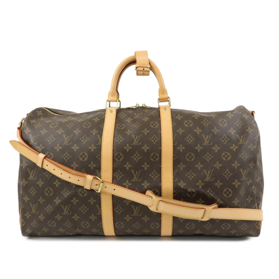 LOUIS VUITTON MONOGRAM KEEP ALL BANDOULIERE 55 BOSTON BAG: Louis Vuitton Monogram Keep All Bandouliere 55 Boston Bag Brand: louis vuitton Type/Style: Boston Bag Material: Monogram Canvas, Nume Leather Color: Monogram Size: W?55cm(21.65inch)H?30cm(11.81inch)D?